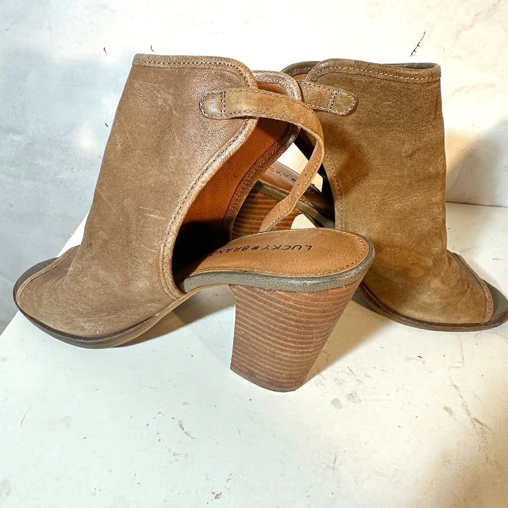 Lucky Brand Size 8 Shoes Open Toe Sandal Pump Gladiator Brown Leather EUC